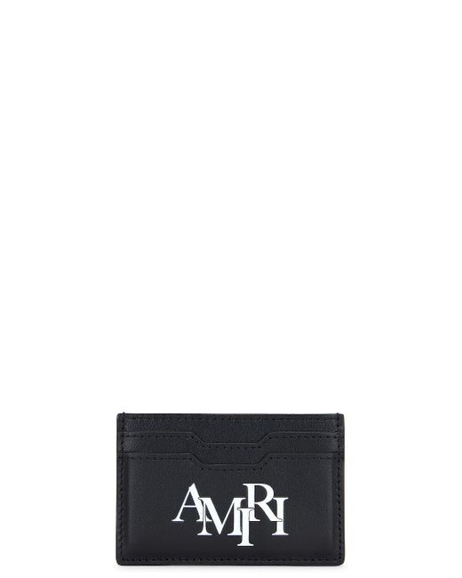 Amiri Black Printed staggered Logo Card Holder for men