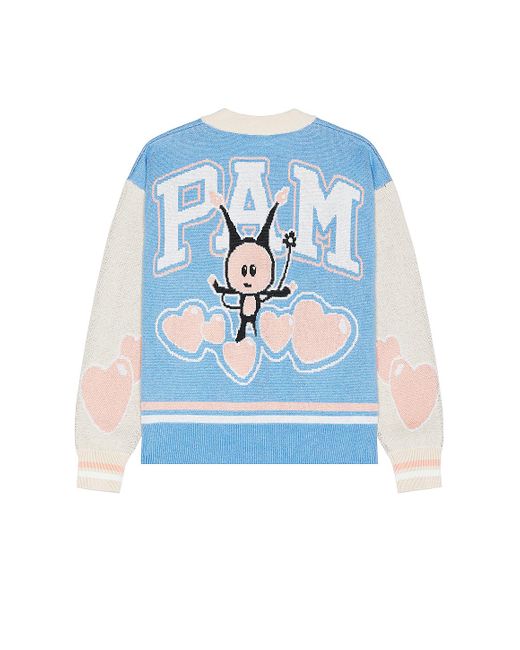 P.a.m. Perks And Mini Blue Marpi Varsity Knit Cardigan for men