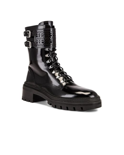 Alaïa Black Buckle Military Boots