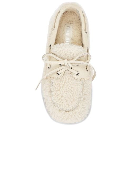 Miu Miu White Moccasin
