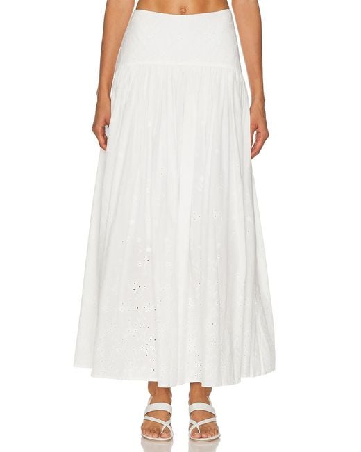 Staud White Procida Skirt