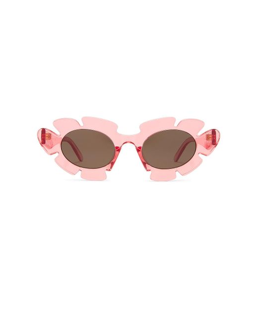 Loewe Paulas Ibiza Flower Sunglasses In Shiny Pink And Brown Pink Lyst 