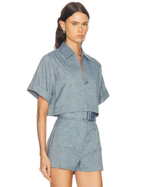 Matthew Bruch Blue Popover Top