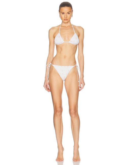 LoveShackFancy White Saoirse Bikini Set