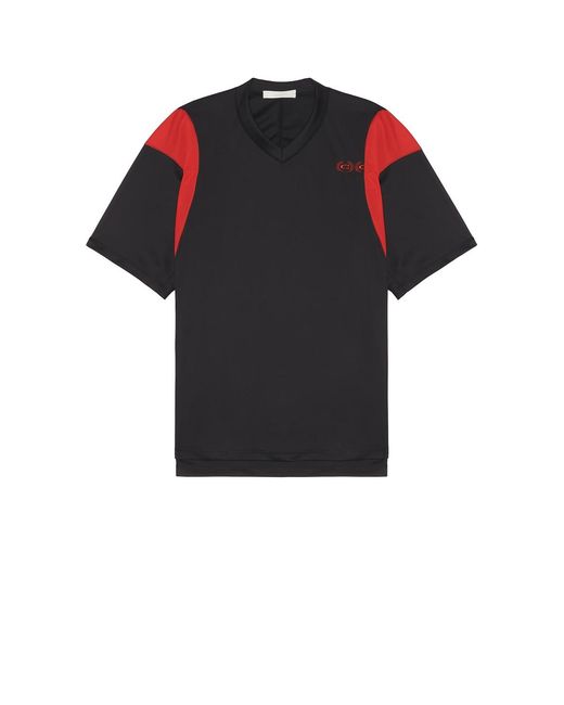 Commission Black Pulled Soccer Tee for men