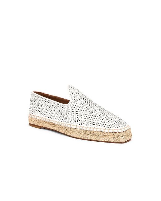 Alaïa White Flat Espadrilles