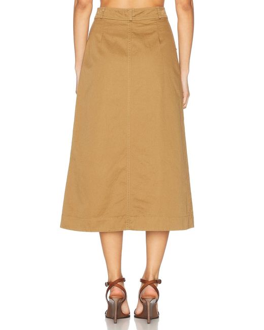 Saint Laurent Natural Button Down Midi Skirt