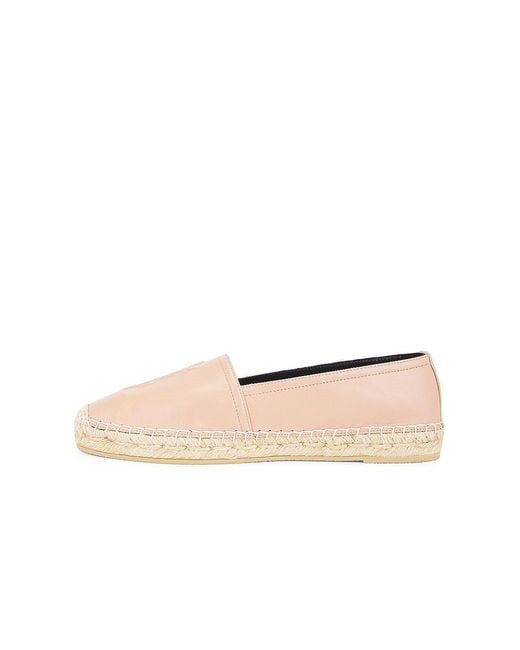 Saint Laurent White Monogram Flat Espadrille