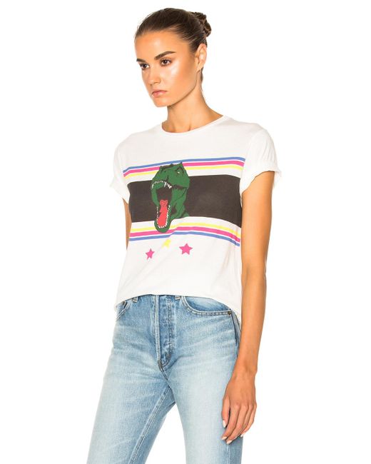 Saint Laurent Cotton Dinosaur Tee in 