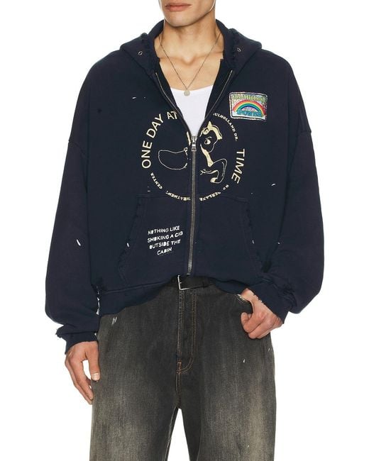 paly Hollywood 25ss ジップアップパーカー Paly Hollywood Treatment Center Zip Hooded Sweatshirt in Blue for