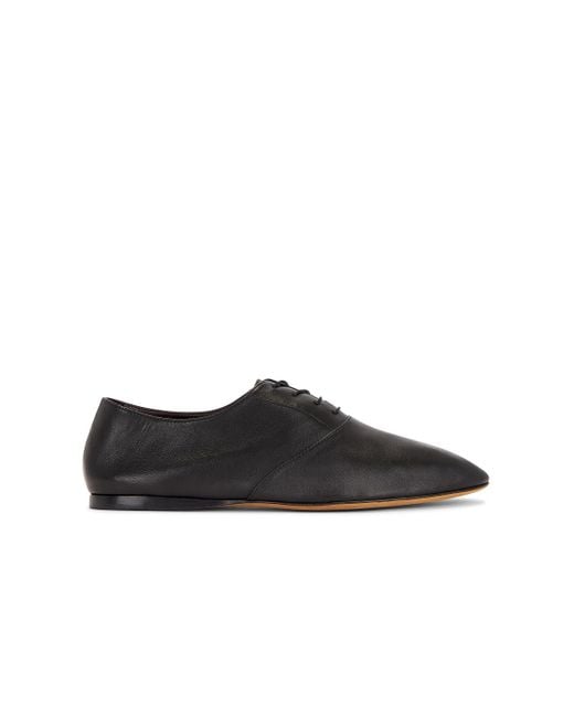 The Row Black Hereditas Lace Up Flat