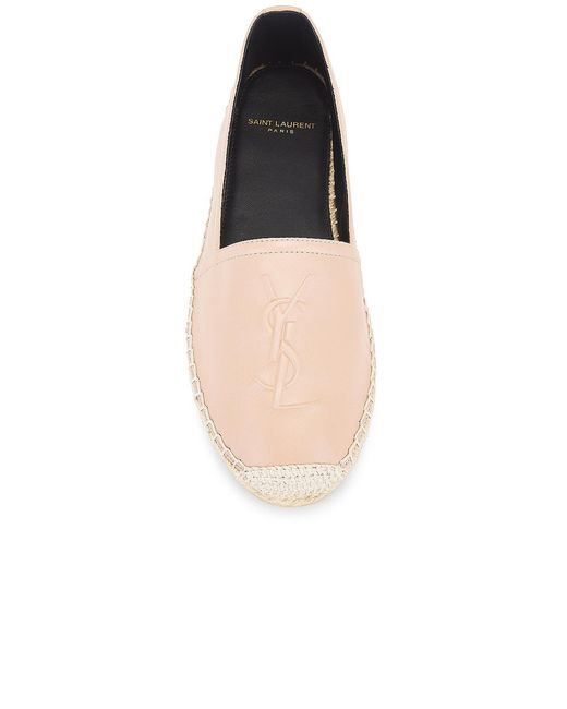 Saint Laurent White Monogram Flat Espadrille