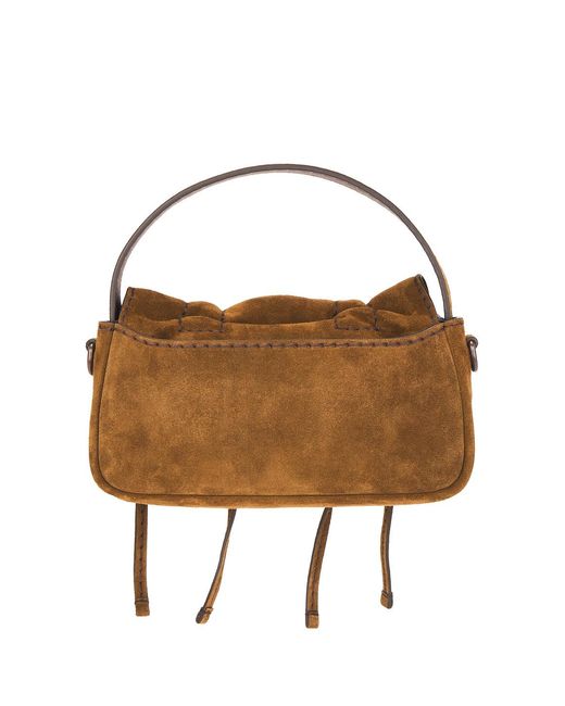 Acne Metallic Multipocket Micro Crossbody Suede Bag