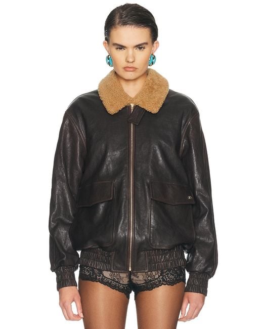 Valentino Black Aged Effect Leather Jacket