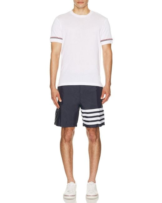 Thom Browne Blue Button Front Board Short for men