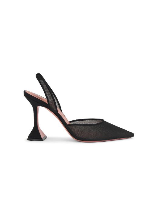 AMINA MUADDI Black Holli 95 Mesh Sling Pump