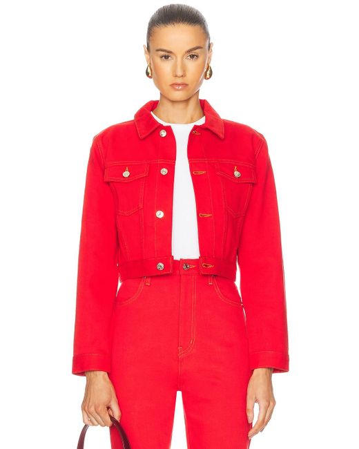 Red Jacket Frame FRAME X Carolina Herrera Tailored Denim Jacket | Lyst