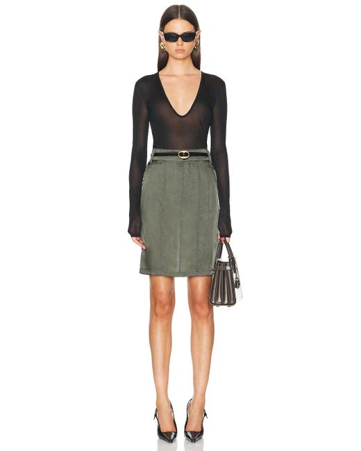 Saint Laurent Green Twill Skirt. - Size 36 (also