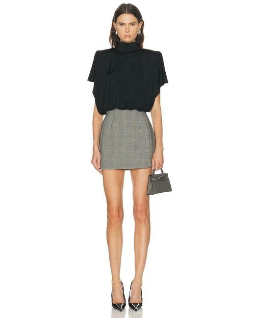 Mugler Black Draped Backless Bodysuit