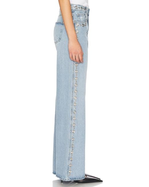 Coperni Blue Studded Wide Leg Jeans