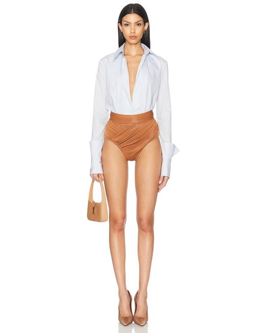 LAQUAN SMITH White Fitted Button Down Shirt