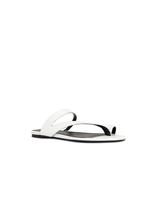 Khaite White Aimee Flat Sandal