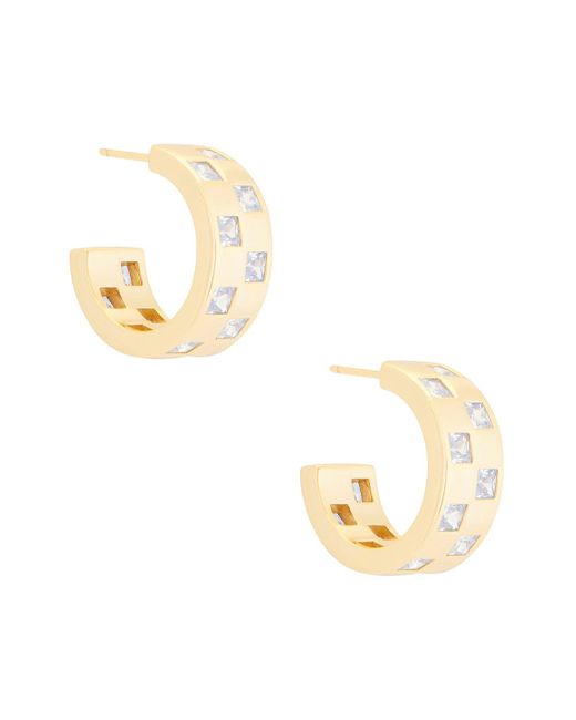 Mega Metallic Checkered Wide Earring