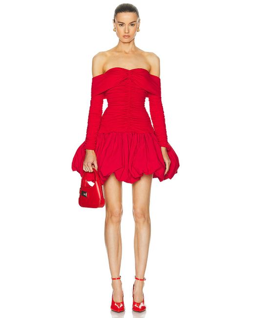 AKNVAS Red For Fwrd Greta Stretch Jersey Dress With Pockets