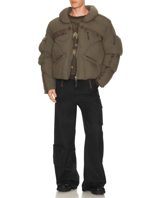 Kody Phillips Green Cargo Puffer for men