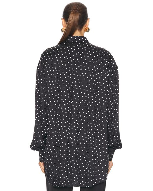 Alexandre Vauthier Black Polka Dot Button Down Top