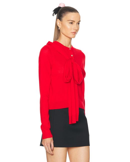 Sandy Liang Red Hermit Cardigan