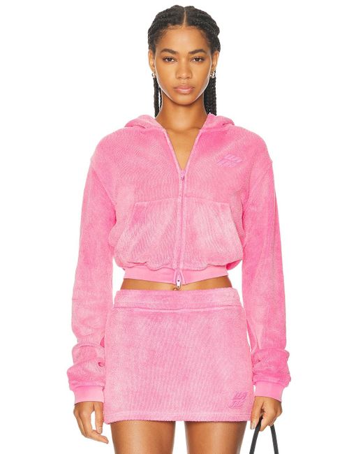 Alexander Wang Pink Shrunken Zip-Up Jacket