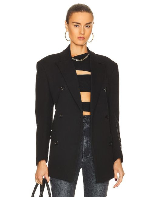 Amiri Baumwolle Doppelreihiger Blazer Aus Baumwolle in Schwarz Damen Bekleidung Jacken Blazer Sakkos und Anzugsjacken 