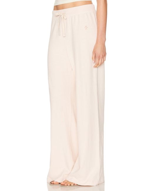 ÉTERNE Natural Drawstring Lightweight French Terry Wide Leg Sweatpant