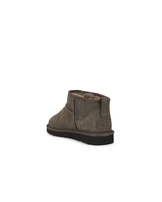Ugg Brown Classic Ultra Mini Embossesd Boot for men