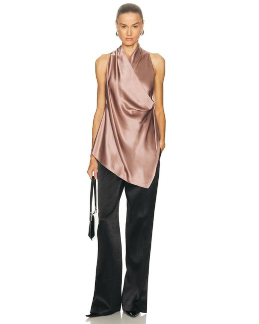 Helmut Lang Pink Drape Cowl Top