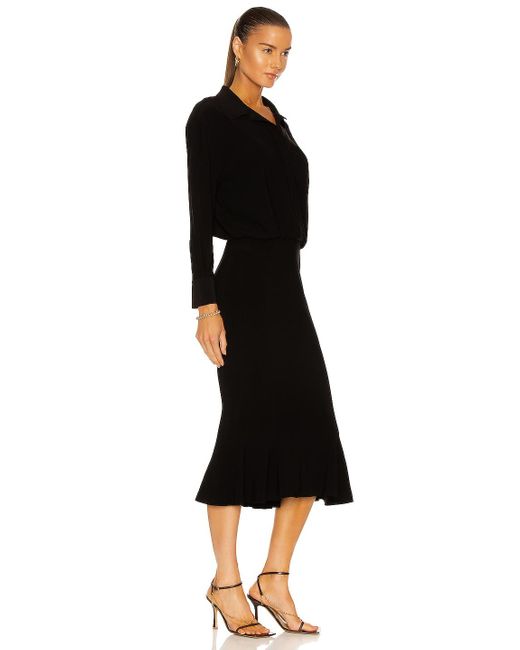 Norma Kamali Boyfriend Nk Shirt Fishtail Dress in Black | Lyst