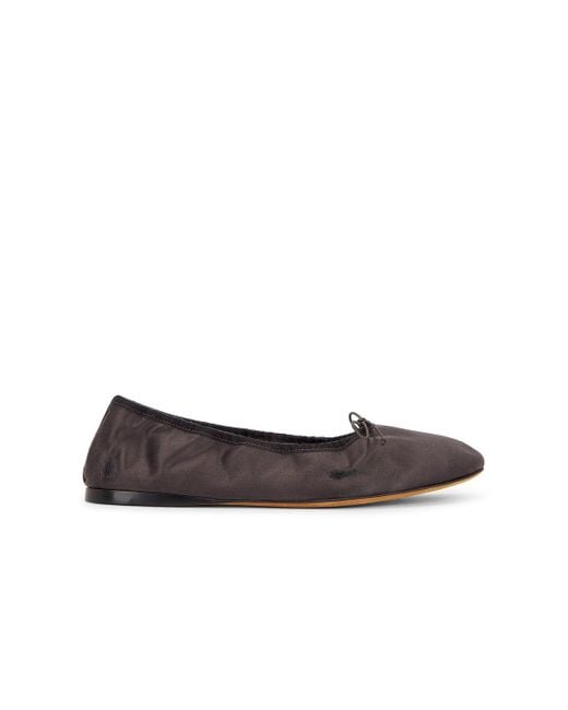 The Row White Satin Hereditas Ballerina Flat