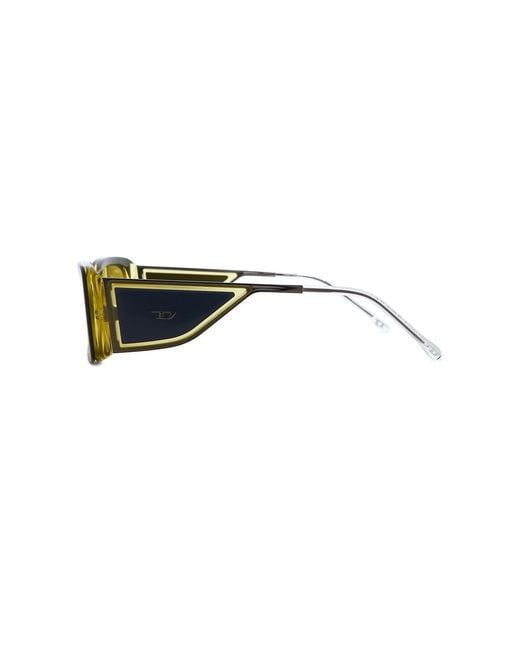 DIESEL Yellow Rectangle Sunglasses for men