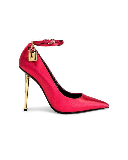 Tom Ford Satin Padlock 105 Pump in Pink | Lyst