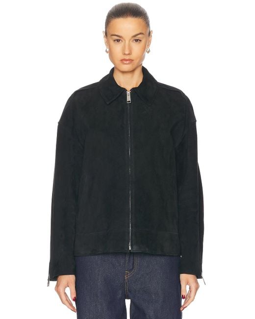 GRLFRND Blue Alek Suede Jacket