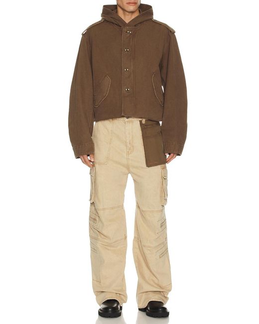 we11done Brown Folded Shortened Jacket for men