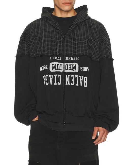 Balenciaga Black Patched Hoodie for men