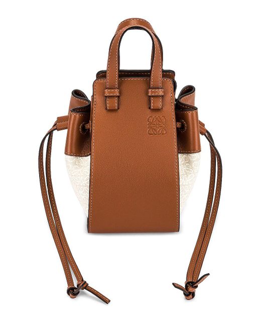 Loewe Leather Hammock Anagram Mini Bag in Ecru & Tan (Brown) Lyst