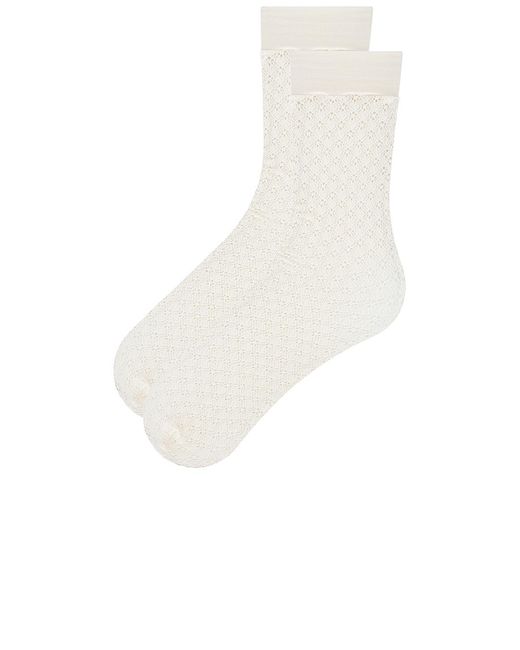 High Net Socks Wolford Blossom Net Knee High Socks in White | Lyst