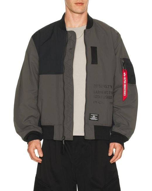 Alpha Industries Black 2B Relaxed Patchwork Flight Jacket for men