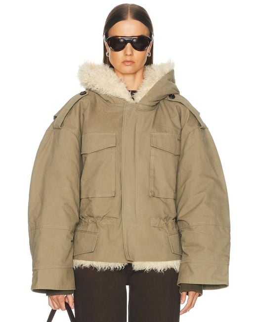 Marc Jacobs Natural Cropped Cargo Parka