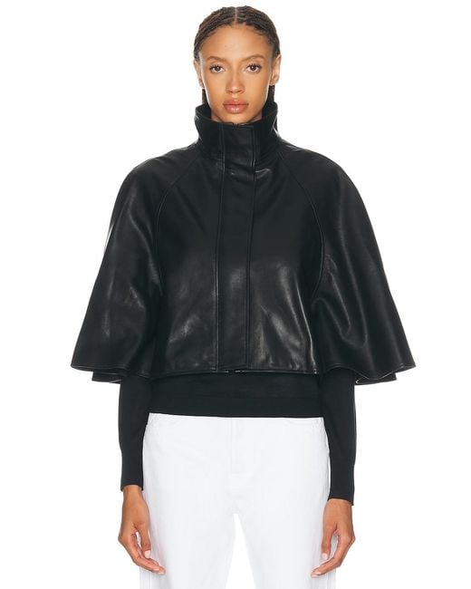 Jonathan Simkhai Black Orvik Cape Jacket