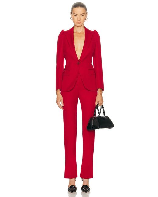 McQueen Red Straight Trouser