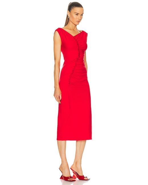 AKNVAS Red Ivy Stretch Jersey Dress